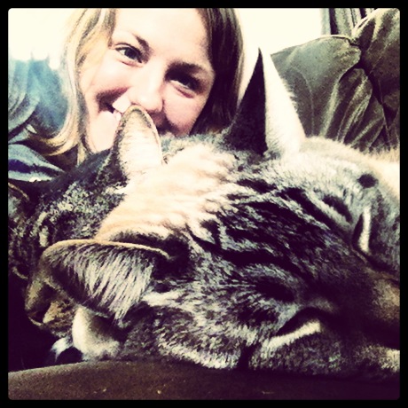 Sometimes I can get in on the snuggling too. I love cats-as-pillows! 