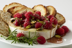 Warm raspberry brie