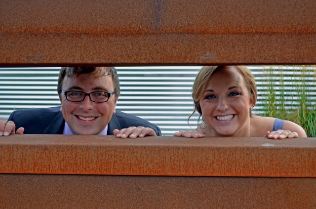 Celebrating our first anniversary a week early, at my sister's wedding