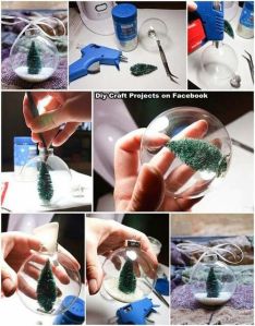 DIY tree and snow ornaments 