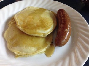 Pancakes with reindeer sausage
