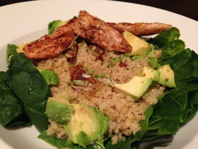 Quinoa, spinach, chicken, avocado | Megan's Island Blog