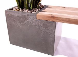 A more modern look, with a concrete planter as part of the base