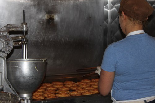 Doughnuts in the fryer