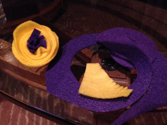 Felt flowers made out of extra AstroTurf coaster fabric