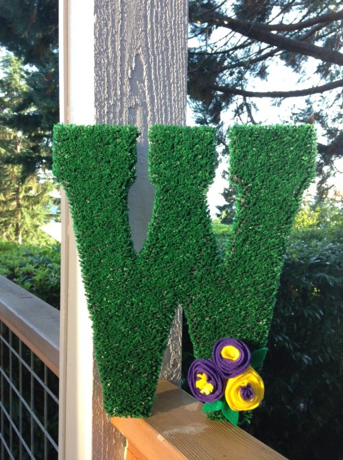 One of my most favorite crafts to date: An AstroTurf W! 