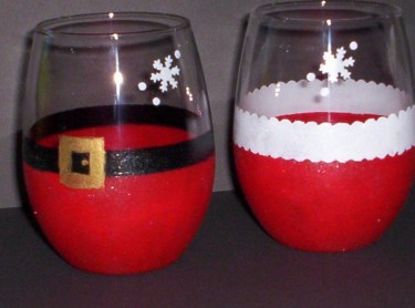 Mr. & Mrs. Claus wine glasses 
