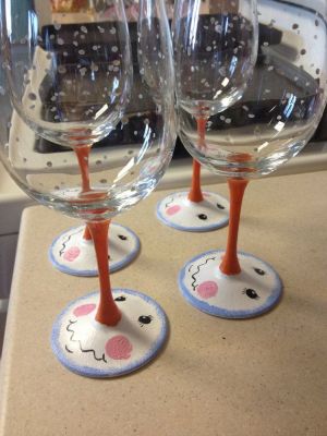 Snowman wine glasses 
