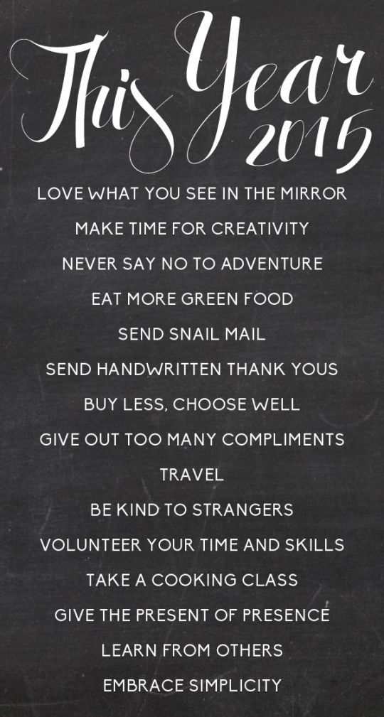 2015 resolutions