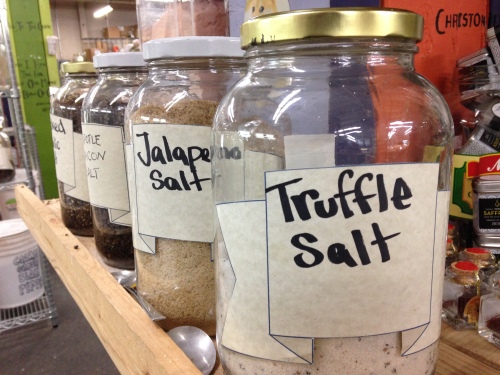 About 1 million varieties of bulk salts, including truffle salt, my favorite! 