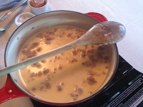 The best sauce EVER: sausage, truffle and cream