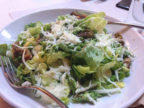 First Course: Insalata Primavera con Carciofi Croccanti