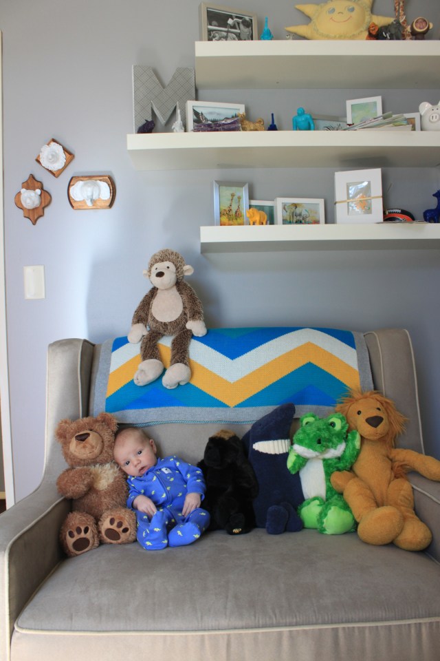 Michael and his friends, showing off his clay animal busts. (Sort of) 