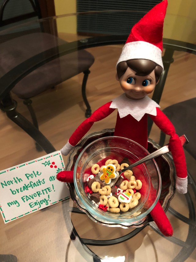 Elf on the Shelf with North Pole breakfast